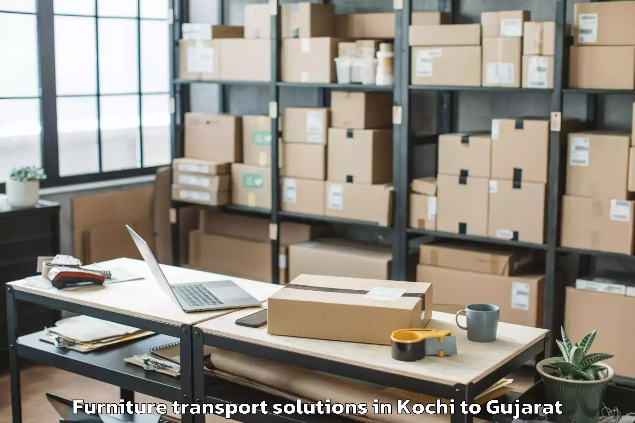 Kochi to Navrangpura Furniture Transport Solutions Booking